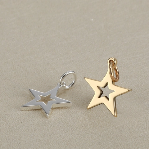 Star Charms 304 Stainless Steel Hollow Pentagram Pendants For DIY Jewelry Making Necklace Bracelet Accessories