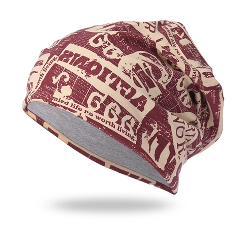 Gorro Beanie Con Estampado De Periódico Vintage Tejido De Acrílico Suave Elástico Doble Capa Unisex