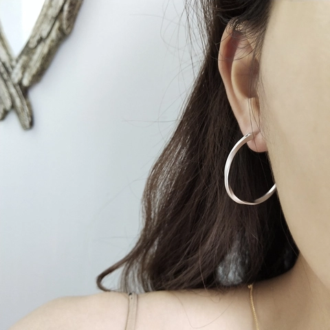 Mobius Twist Creolen 925 Sterling Silber Mattiert Minimalistischer Geometrischer Schmuck Für Damen