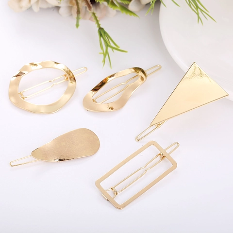 Mollette Per Capelli In Lega Geometrica Minimalista Triangolo Cerchio Rettangolo Forcine In Metallo Per Donne Ragazze Styling