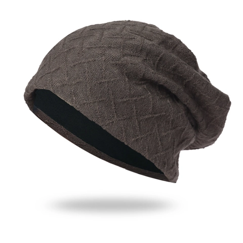 Bonnet Slouchy Beanie Femme Tricoté Mince Respirant Calotte Motif Diamant Bonnet De Nuit Pour Chimiothérapie Décontracté Rétro