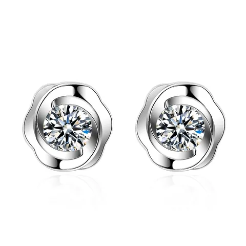 Elegante Kupfer Zirkonia Rose Blume Ohrstecker Einfache Kamelie Floral Ohrringe Für Damen Mode Täglich Schmuck Zubehör