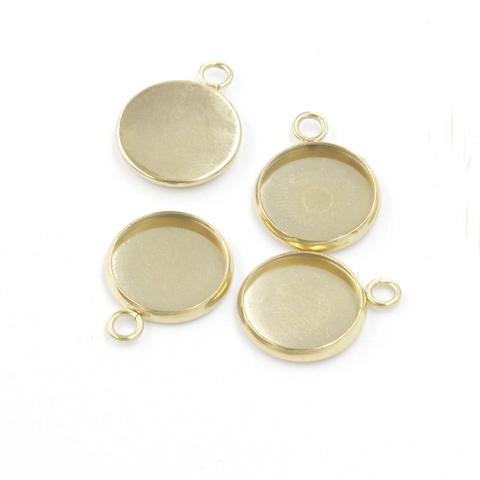 Runde Cabochon Anhänger Fassungen Edelstahl Polierte Lünette Tabletts DIY Schmuckherstellung Gold Roségold