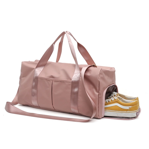 Große Kapazität Sporttasche Nylon Wasserdichte Reisetasche Mit Unabhängigem Schuhfach Und Trocken Nass Trennung