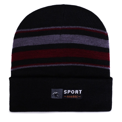 Berretto Invernale In Maglia A Righe Foderato In Pile Caldo Cappello Da Sci Per Uomini Donne Stile Sportivo