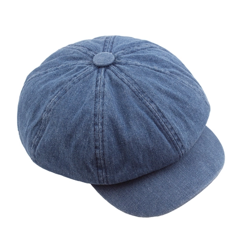 Casquette Newsboy En Denim Lavé Chapeau Octogonal Rétro Coton Style Vintage Décontracté Pour Femmes Hommes