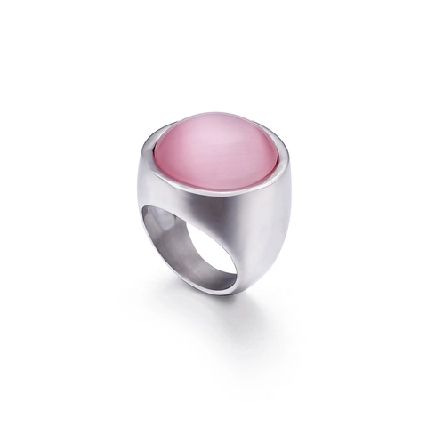 Vintage Edelstahl Ring Mit Rundem Cabochon Edelstein Katzenauge Türkis Minimalistischer Siegelring Finger Schmuck Für Herren Damen