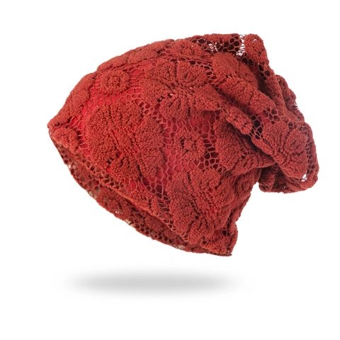 Gorro Slouchy De Encaje Para Mujer Ganchillo Calado Floral Tejido Moda Capas Suave Turbante Sombrero