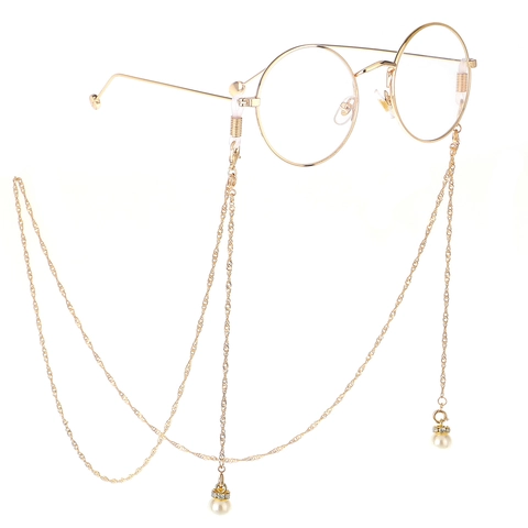 Catena Per Occhiali Con Künstliche Perle Artificiali Antiscivolo Cordino In Lega Per Occhiali Da Sole Stile Retrò