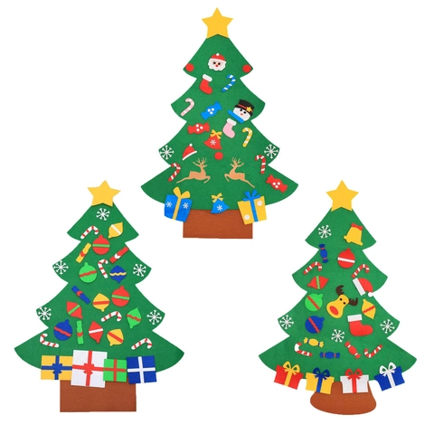 DIY Filz Weihnachtsbaum Set Für Kinder Mit Abnehmbaren Ornamenten Wandbehang Weihnachtsdeko Für Zuhause Schule Party Geschenk