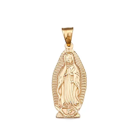 Collar Con Colgante De La Virgen De Guadalupe Religioso Virgen María Acero Inoxidable Chapado En Oro De 18K Joyería Retro