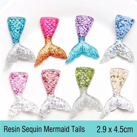 Mermaid Tail Resin Accessories Glitter Sequin DIY Jewelry Making Phone Case Decor Craft Supplies