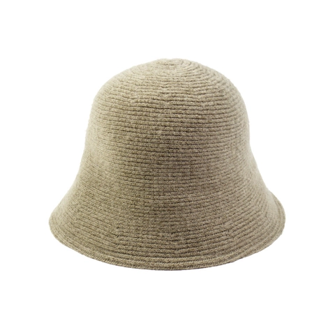 Sombrero De Pescador De Punto Para Mujer Invierno Cálido Plegable Rayas Sombrero Cloche Ala Ancha Poliéster Color Sólido