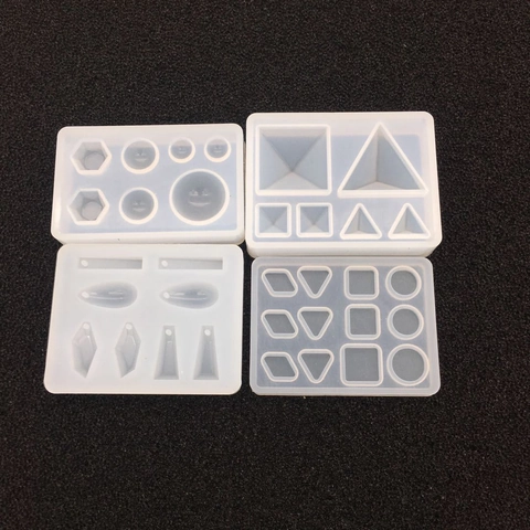 Silicone Resin Mold For DIY Jewelry Making Pendant Casting Geometric Pyramid Triangle Shapes Translucent Flexible Craft Tool