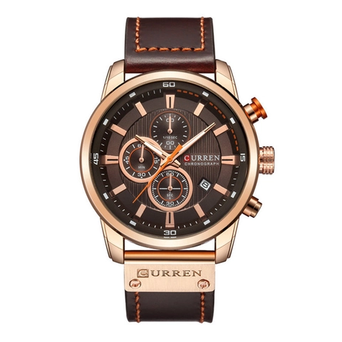 Curren 8291 Men Business Chronograph Watch Faux Leather Strap Waterproof Date Multi-Dial Quartz Wristwatch Men Jewelry