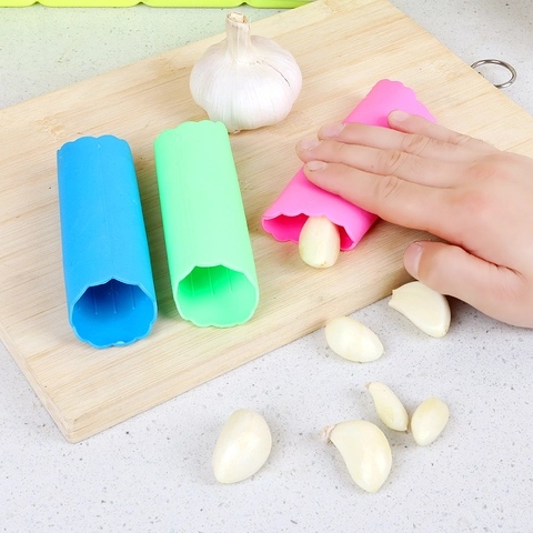 Pelador de Ajo de Silicona Manual Tubo Herramienta de Pelado Fácil para Cocina Removedor Rápido de Piel de Dientes de Ajo Gadget Práctico