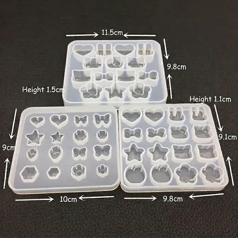 DIY Silicone Mold Crystal Resin Epoxy Casting Multi Shapes Heart Star Animal Fruit Handmade Jewelry Making Tools