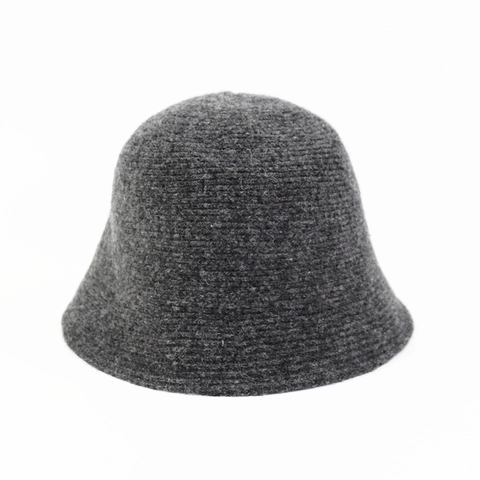 Sombrero De Pescador De Punto Para Mujer Invierno Cálido Plegable Rayas Sombrero Cloche Ala Ancha Poliéster Color Sólido