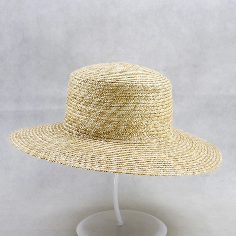 Chapeau De Paille Boater Pour Femmes Bord Large Protection Solaire Style Pastoral Décoration Fleurs Dentelle Maille Ruban