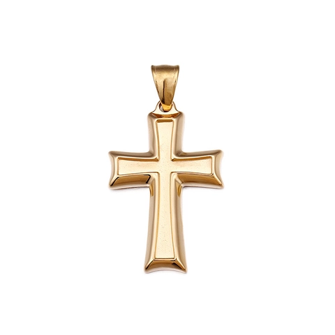 Klassischer Ägyptischer Kreuzanhänger Polierter Edelstahl 18K Vergoldet Religiöser Schmuck Für Herren Und Damen Minimalismus