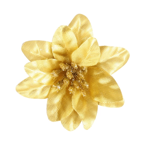 Künstliche Poinsettie Blumen Glitzer Stoff Weihnachtsbaum Kranz Dekoration Festliches Ornament Dekoration