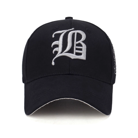 Cappello Da Baseball In Cotone Unisex Con Ricamo Lettera B 3D E Distintivo Laterale Fibbia In Metallo Regolabile Cappello Da Sole