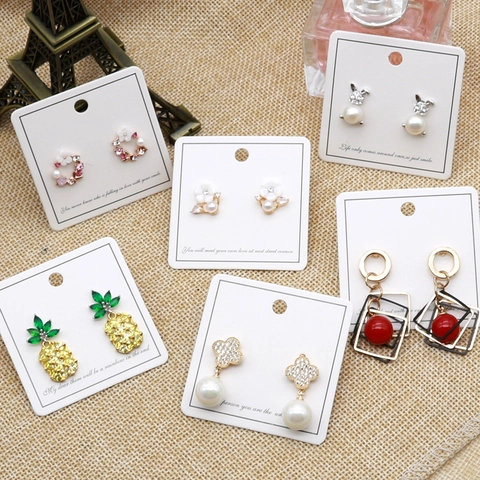 Jewelry Display Cards For Earrings Necklaces Studs Paper PVC Packaging Cardboard Hanging Hole Holder Accessory
