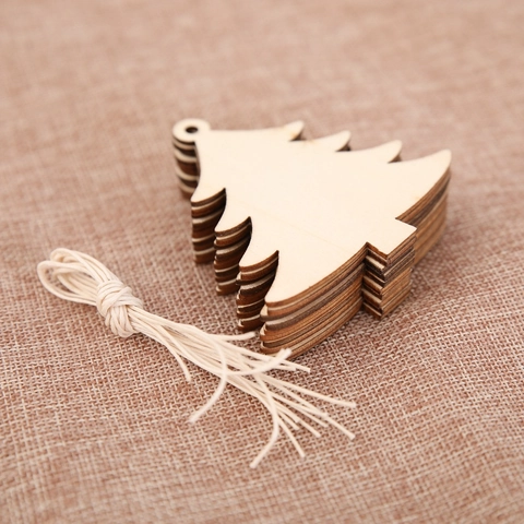 Adornos Colgantes De Navidad Madera Natural Manualidades Decoración De Fiesta Estilo Rústico