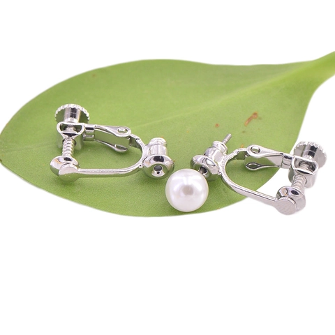 Convertidores De Pendientes Para Orejas No Perforadas Cobre Cierre De Rosca Forma En U Accesorio De Joyería DIY Metal Resina