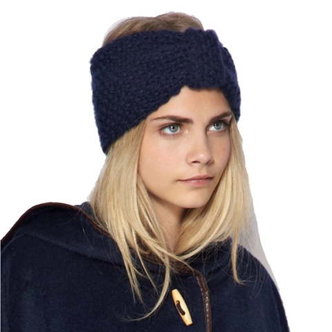 Women Chunky Knitted Headband Twist Knot Bow Crochet Ear Warmer Winter Warm Bohemian Style Hair Band Accessory