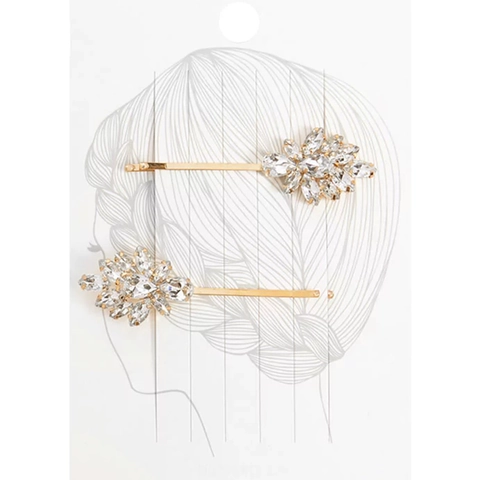 Barrettes À Cheveux En Forme De Feuille De Plume Avec Strass Alliage Cristal Étincelant Accessoires De Mariage Pour Femmes