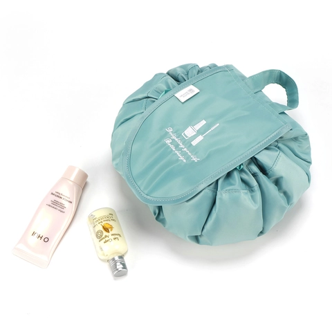 Lazy Make-up Tas Met Trekkoord Waterdicht Polyester Grote Capaciteit Draagbare Reisopslag Cosmetische Tas Borduurwerk