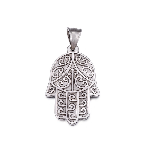 Collana Con Ciondolo Mano Di Fatima Hamsa Vintage Acciaio Inossidabile Galvanizzato Totem Vortice Stile Etnico Gioielli Per Uomo
