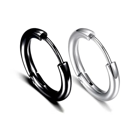 Hoop Ohrringe Aus Edelstahl Minimalistisch Poliert Rund Geometrisch Schmuck Unisex Mode Vielseitig