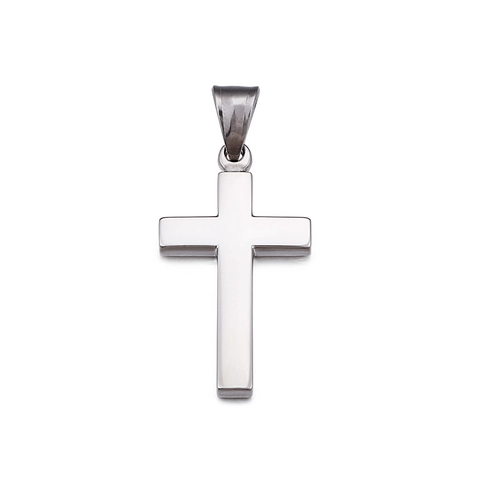 Minimalist Cross Pendant Necklace Stainless Steel Polished Jewelry For Men And Women Fashion Accessory