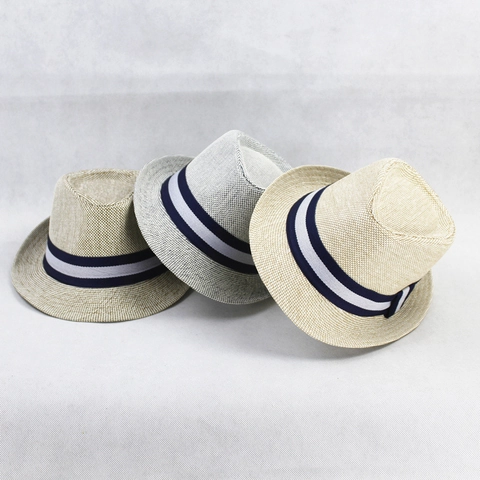 Chapeau Fedora En Paille Papier Respirant Protection Solaire Été Plage Décontracté Ruban Rayé Pour Hommes Femmes