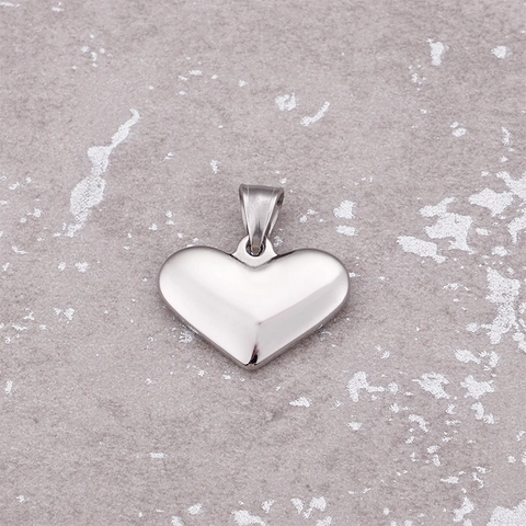 Colgante De Corazón Acero Inoxidable Pulido Espejo Simple Minimalista Color Oro Plata Joyería Para Mujeres Niñas