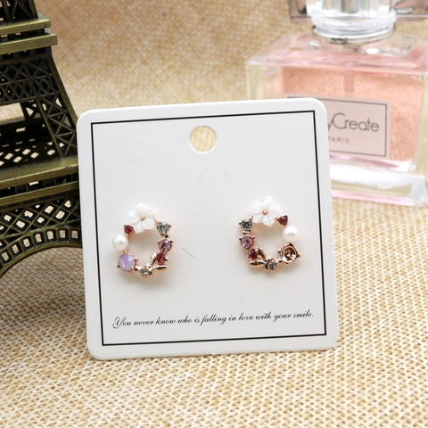Jewelry Display Cards For Earrings Necklaces Studs Paper PVC Packaging Cardboard Hanging Hole Holder Accessory