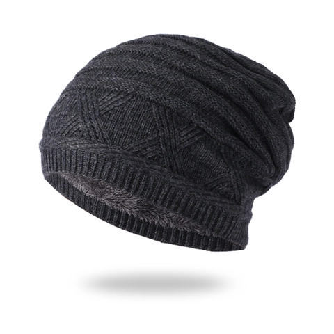 Bonnet En Tricot D'Hiver Doublé Polaire Épais Chaud Motif Géométrique Extérieur Ski Cyclisme Pour Hommes Femmes Acrylique