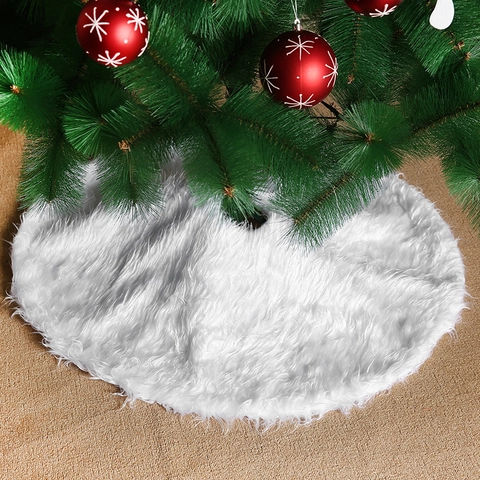 Kerstboomrok En Sokken Wit Kunstbont Lang Pluche Zacht Pluizig Rond Vakantievloer Decoratie Home Party Ornamenten