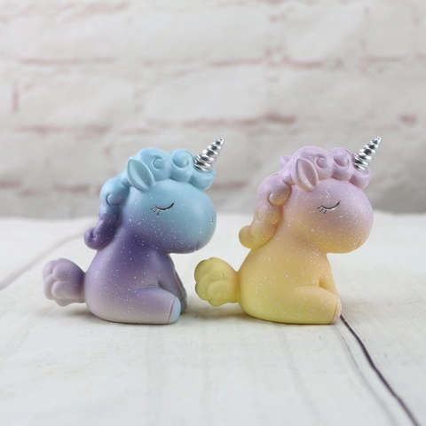 Ornamento Unicorno Da Sogno Vinile Cartone Animato Carino Sfumato Cake Topper Decorazione Da Scrivania Figurina Animale Kawaii