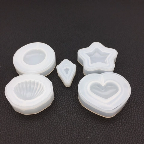 Moldes De Silicona DIY Para Fundición De Resina Arena Movediza Superficie Espejo Corazón Estrella Concha Hoja Arce Colgante Joyas