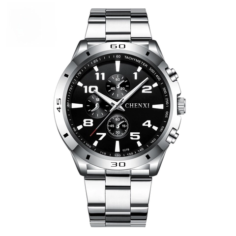Men Business Quartz Watch Stainless Steel Band Luminous Waterproof Sports Wristwatch Decorative Multi Dials CX-027B