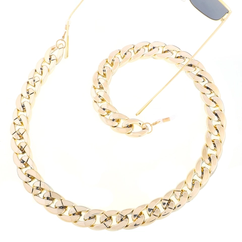 Fashion Chunky Cuban Link Glasses Chain Metallic Plated CCB Anti-Slip Eyeglass Strap For Women Men Sunglasses Holder