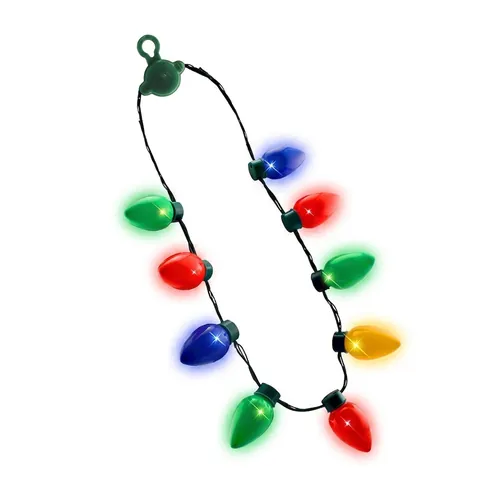 LED Weihnachts Glühbirne Halskette Leuchtende Bunte Kunststoff Neuheit Feiertag Party Dekoration