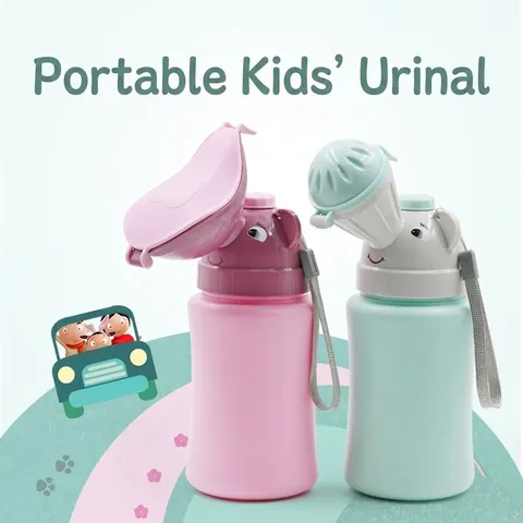 Portable Children Urinal Travel Potty For Boys And Girls Leakproof Cartoon Plastic Emergency Toilet For Car Outdoor