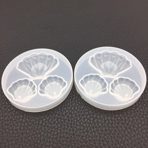 Moule En Silicone Coquillage Multiples Cavités Haute Brillance Pour Création De Bijoux En Résine Pendentifs Artisanat Thème Marin Blanc