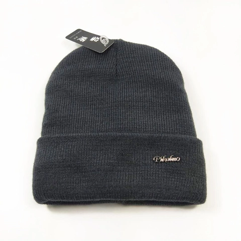 Berretto In Maglia Beanie Acrilico Addensato Caldo Foderato In Pile Esterno Sci Inverno Cappello Con Logo In Metallo Uomo Donna
