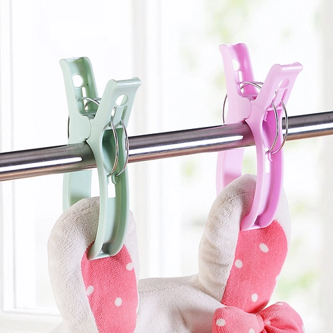 Pinzas Grandes Para Ropa De Plástico Clips Para Edredones Resistentes Al Viento Con Resorte De Metal Para Secar Mantas De Lavandería Doméstica
