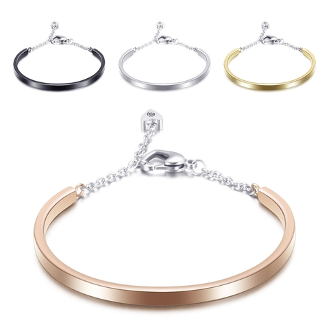 Brazalete Minimalista de Acero Inoxidable con Colgante de Corazón de Strass para Mujer Pulsera Ajustable en Forma de U Geométrica Galvanizada Joyería Regalo